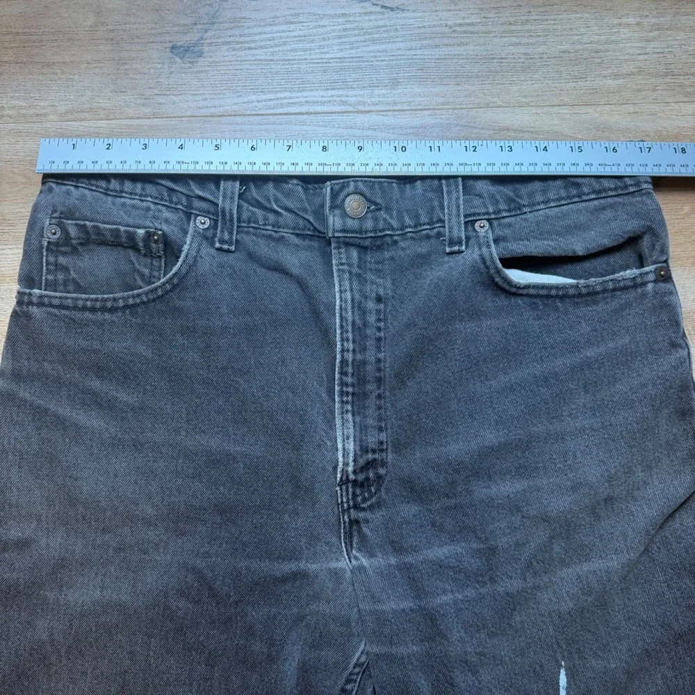 Vintage Levis 550 Cut Off Denim Shorts Mens 34 Black Relaxed Fit Distressed 90s